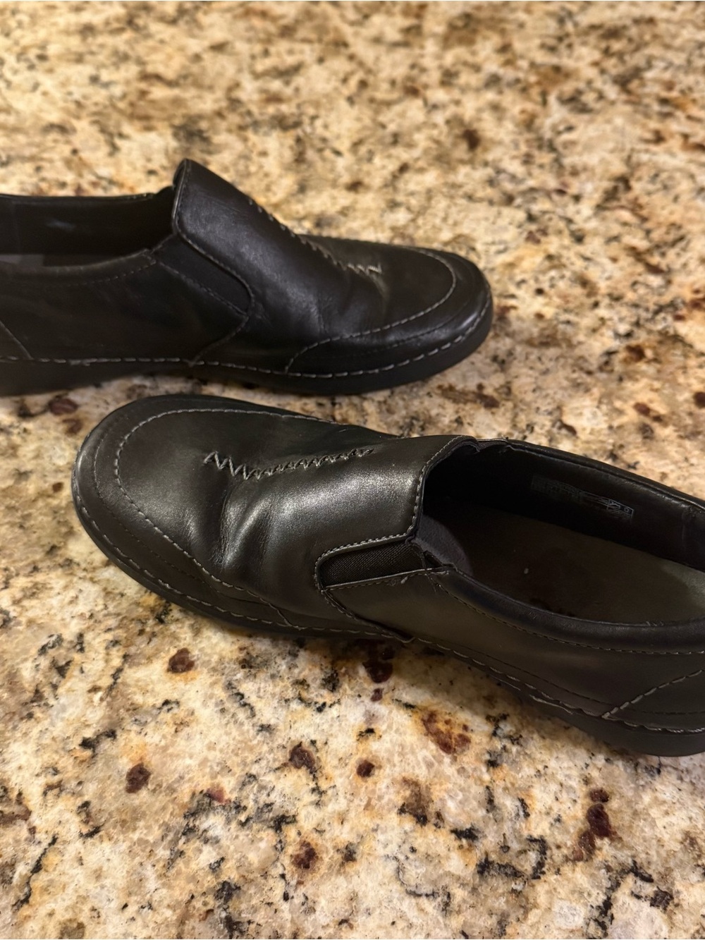 Vionic Black Leather Slip-On Loafers